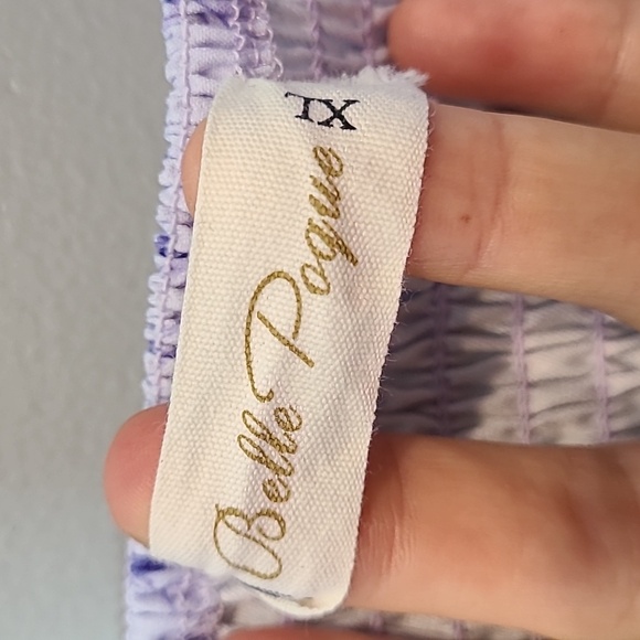 Belle Poque Retro Dress Cottage Girl Floral Purple Size XL 50s Pin Up Dainty - Picture 5 of 7